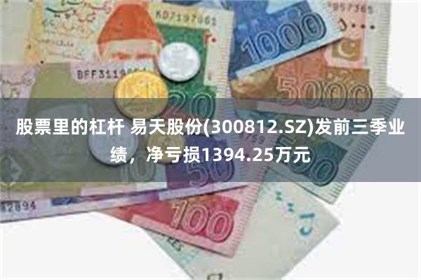 股票里的杠杆 易天股份(300812.SZ)发前三季业绩，净亏损1394.25万元