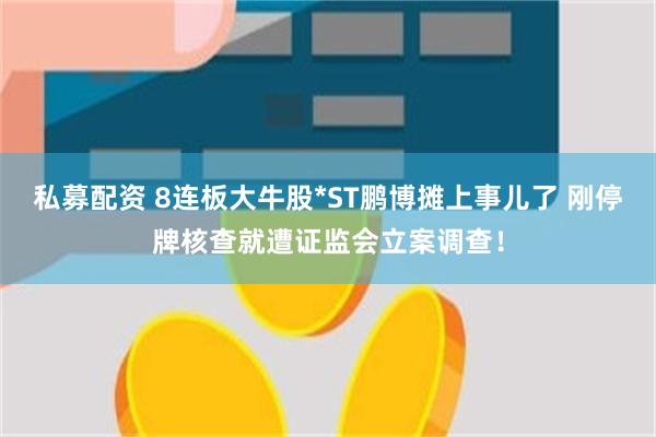 私募配资 8连板大牛股*ST鹏博摊上事儿了 刚停牌核查就遭证监会立案调查！