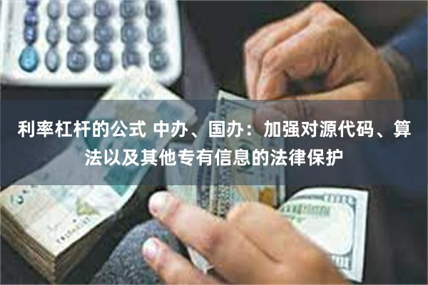 利率杠杆的公式 中办、国办：加强对源代码、算法以及其他专有信息的法律保护